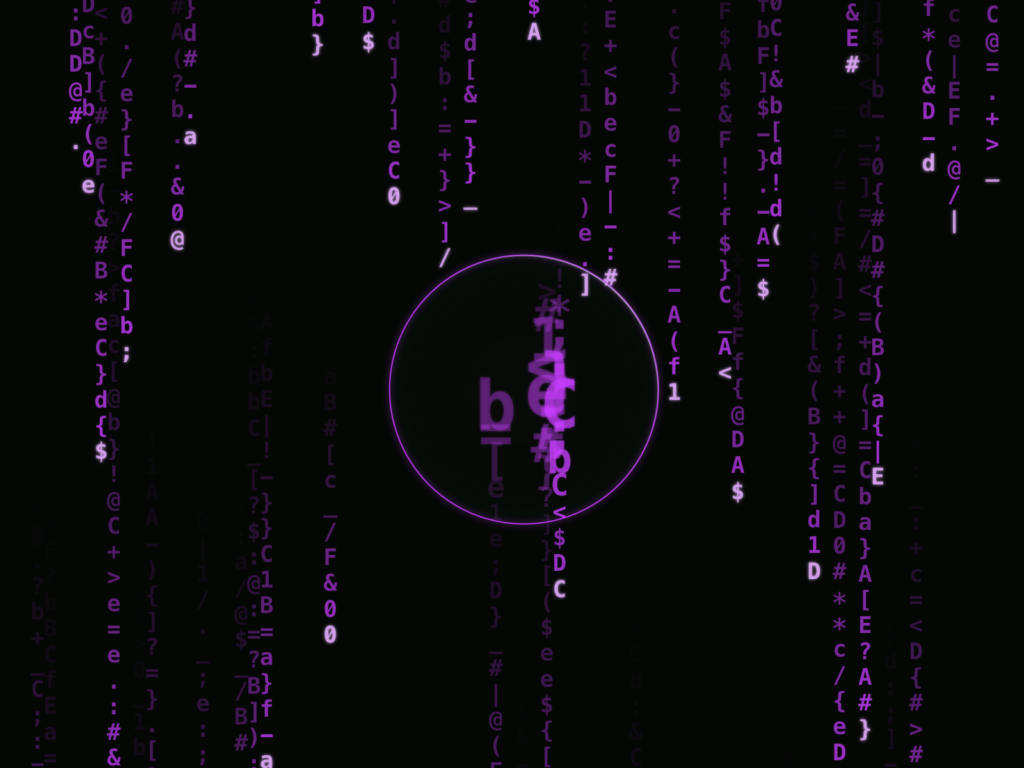 Purple Matrix rain cursor effect for Framer