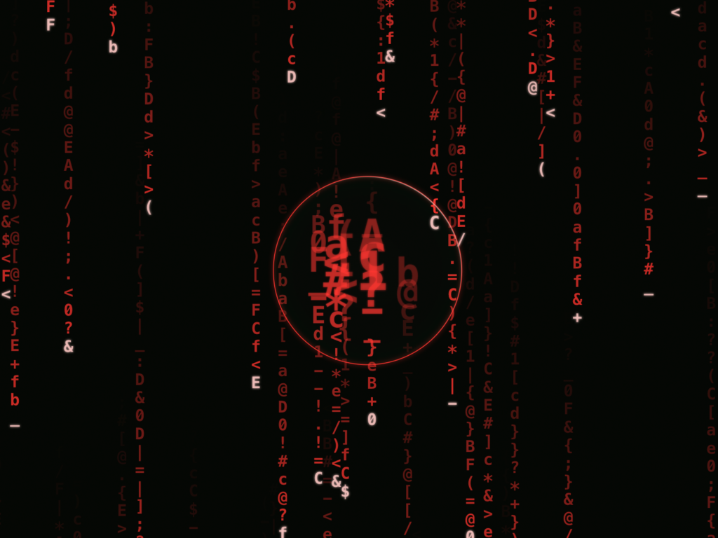 Red Matrix rain cursor effect for Framer