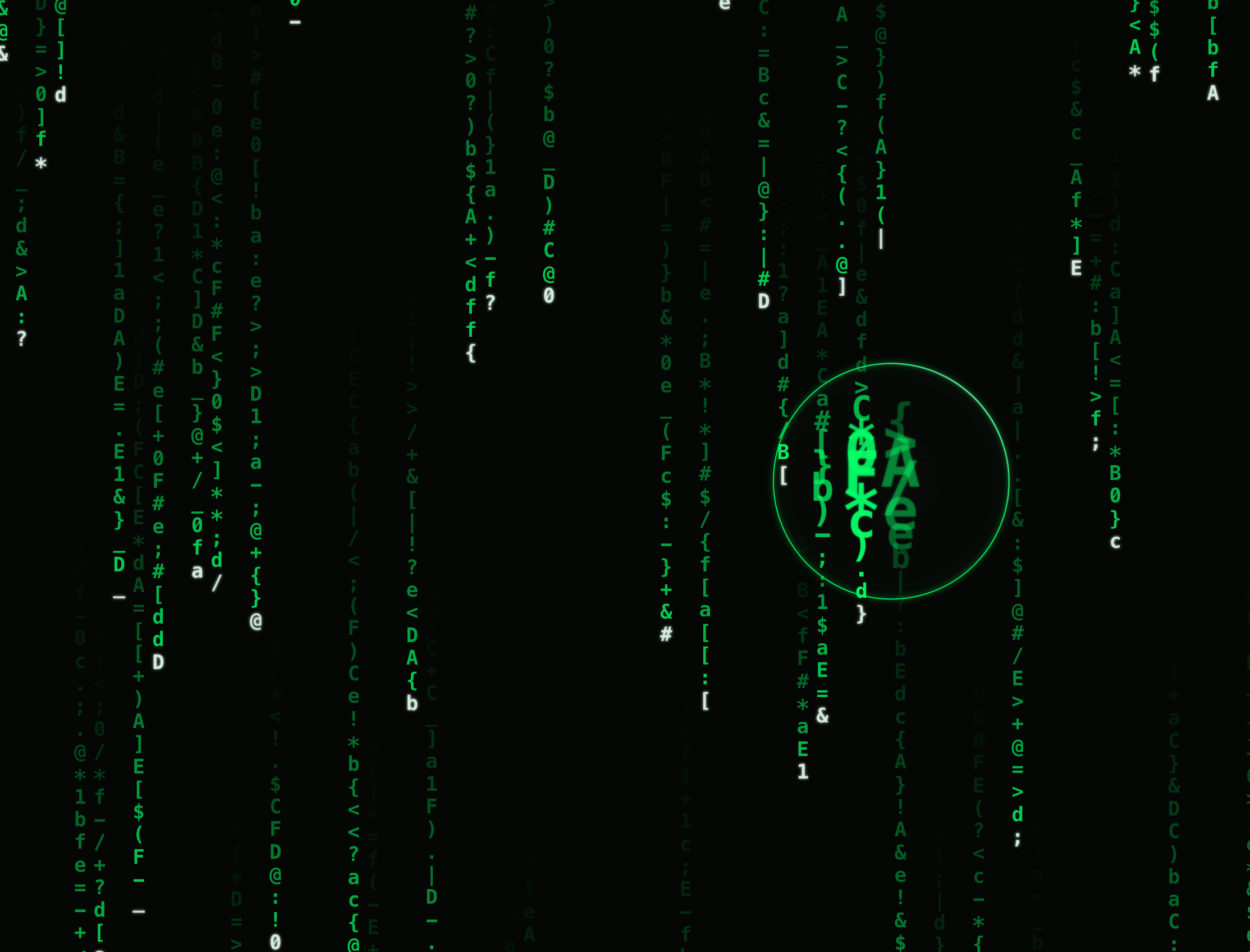 Green Matrix rain cursor effect for Framer